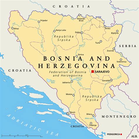 map of bosnia herzegovina.